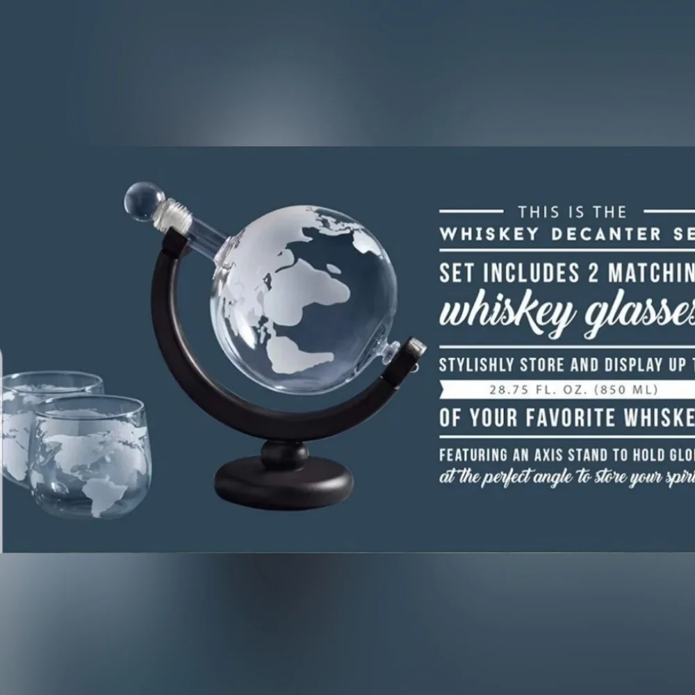 - 3pc Globe Wine Decanter Set